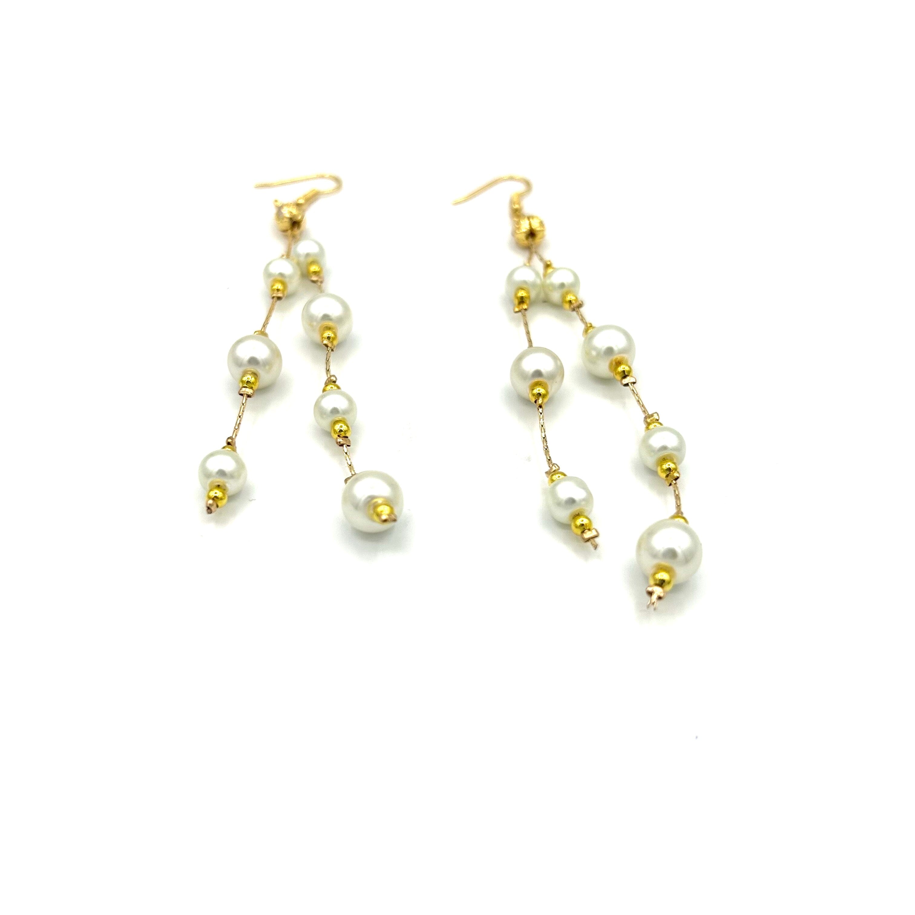 Long Pearl Earrings - Client451