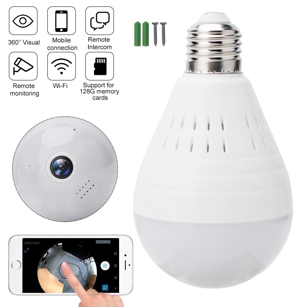 Wi-Fi Light Bulb Camera - HD 360 Degree Panoramic View with Audio - Client451