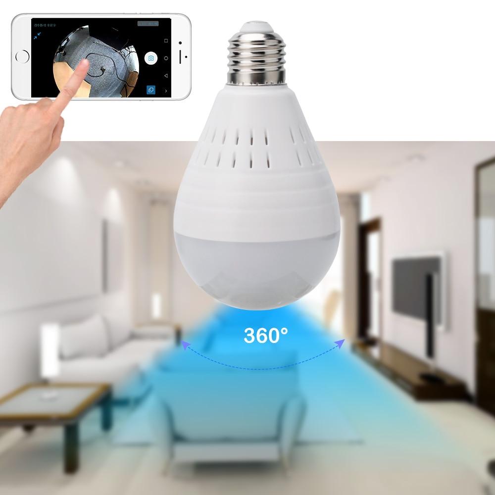 Wi-Fi Light Bulb Camera - HD 360 Degree Panoramic View with Audio - Client451